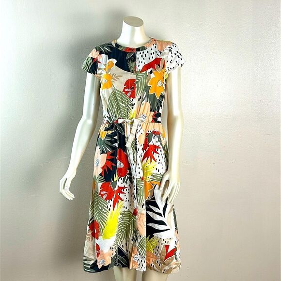Beautiful ANN TAYLOR button down midi dress size 4 LOFT - Picture 1 of 9